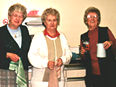 Megan (right) with Eileen (centre) and Joan (left) keeping the choir's singing voices lubricated with plenty of tea